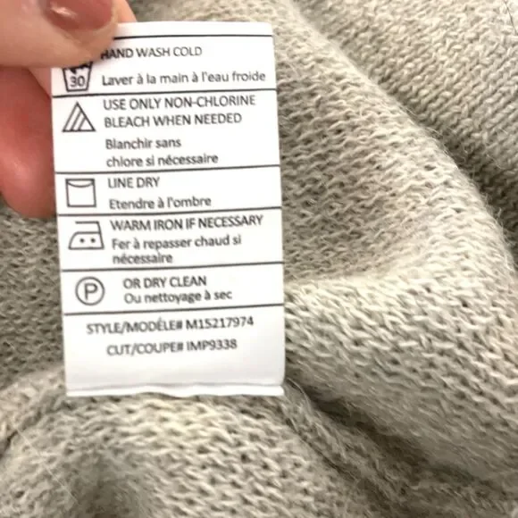 Vince Alpaca Wool V-Neck Herringbone‎ Mens Sweater L